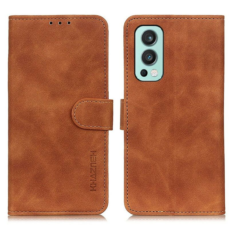 Housse OnePlus Nord 2 5G Mate Effet Cuir Vintage Khazneh