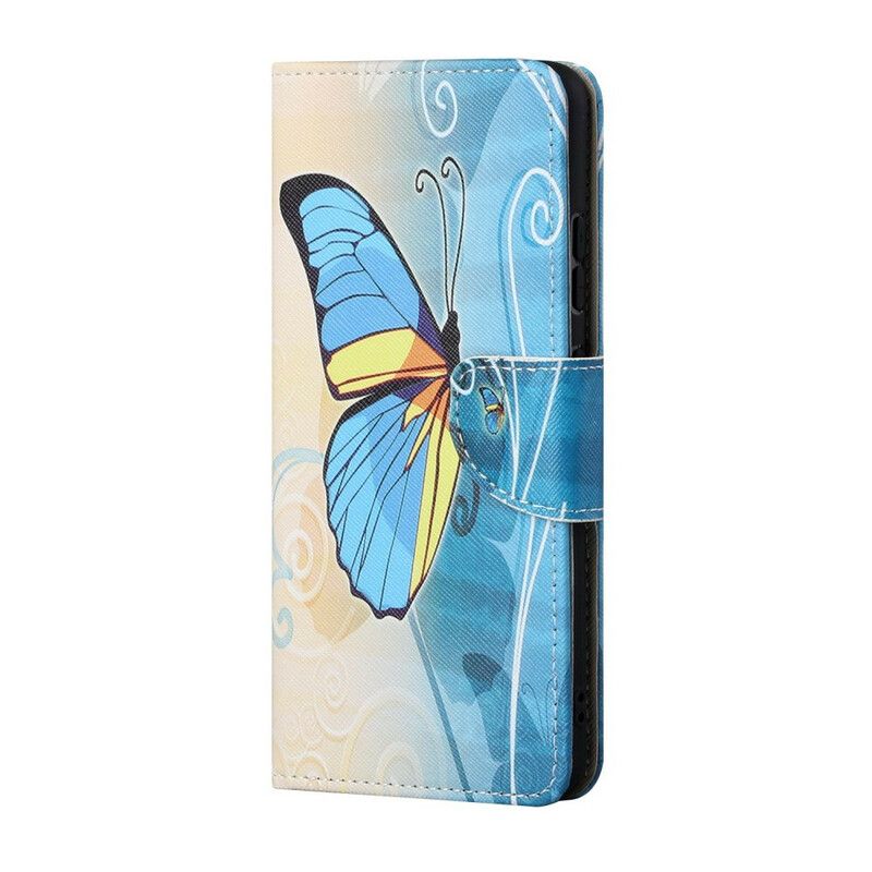 Housse OnePlus Nord 2 5G Papillon Bleu Et Jaune