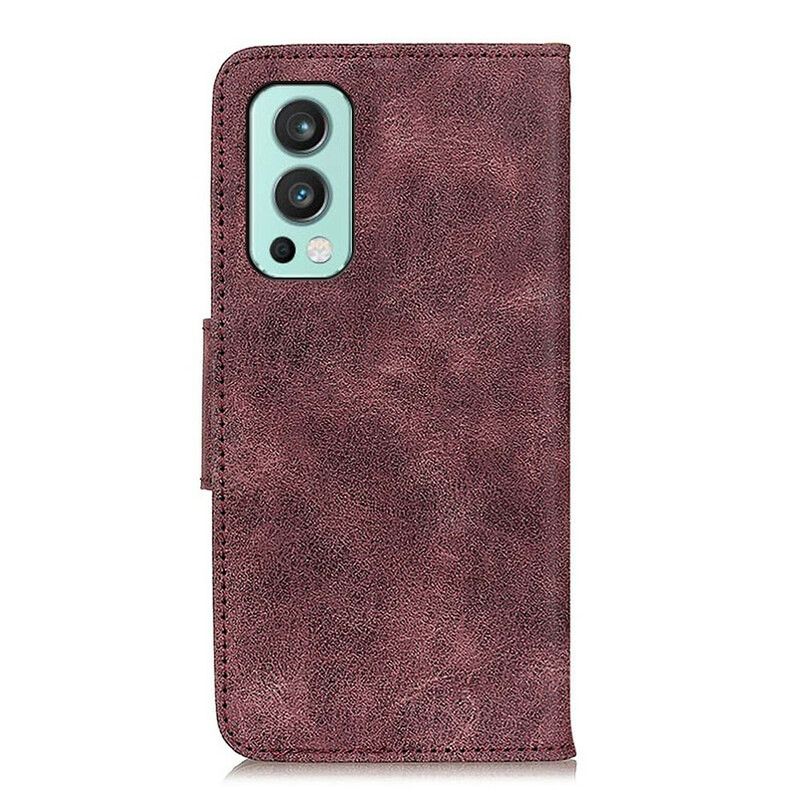 Housse OnePlus Nord 2 5G Rabat Magnétique Double Face Vintage