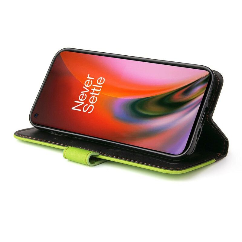 Housse OnePlus Nord 2 5G Simili Cuir Bicolore Coloré