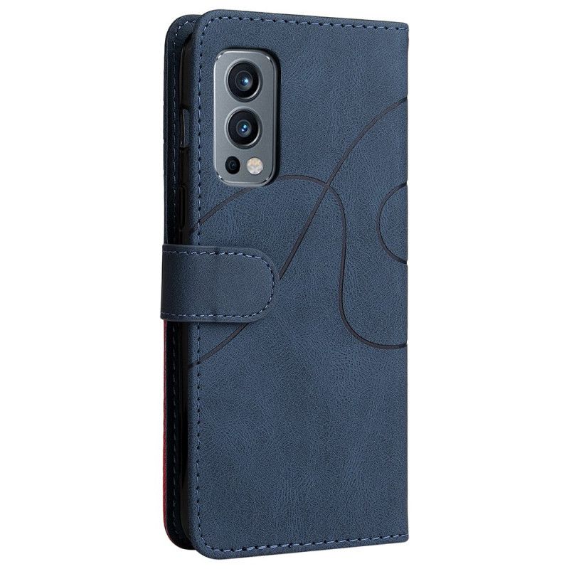 Housse OnePlus Nord 2 5G Simili Cuir Bicolore Signature