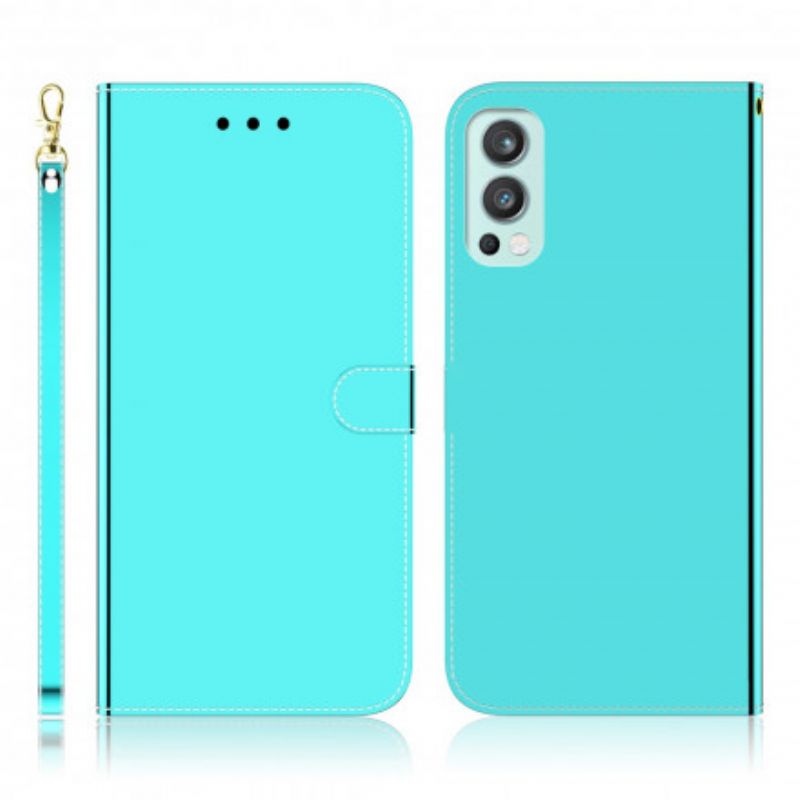 Housse OnePlus Nord 2 5G Simili Cuir Couverture Miroir