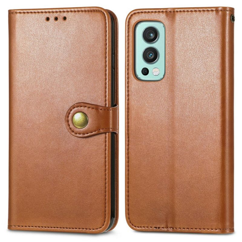 Housse OnePlus Nord 2 5G Simili Cuir Et Fermoir Vintage