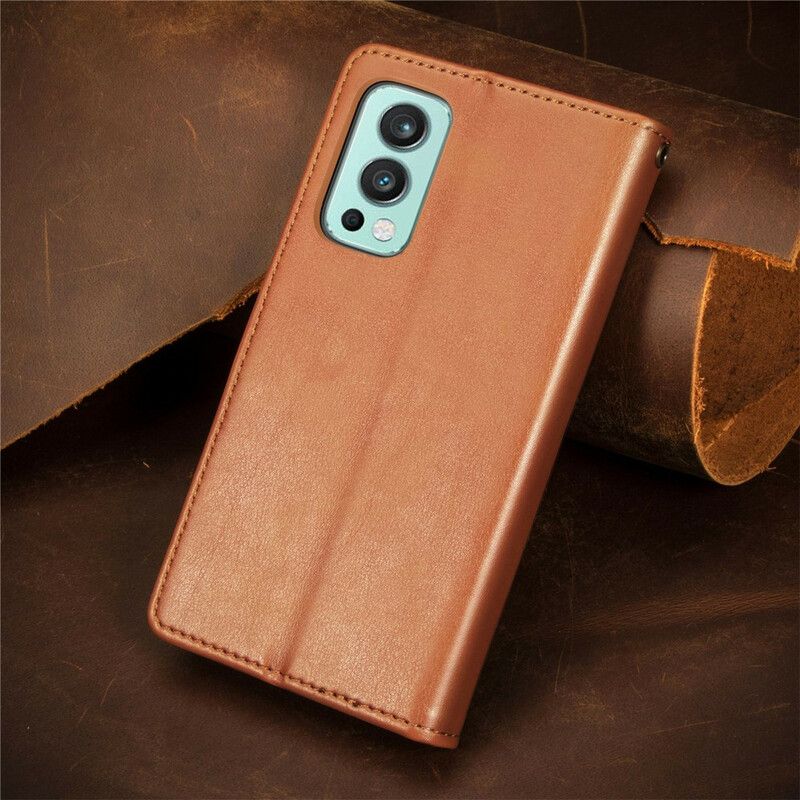 Housse OnePlus Nord 2 5G Simili Cuir Et Fermoir Vintage