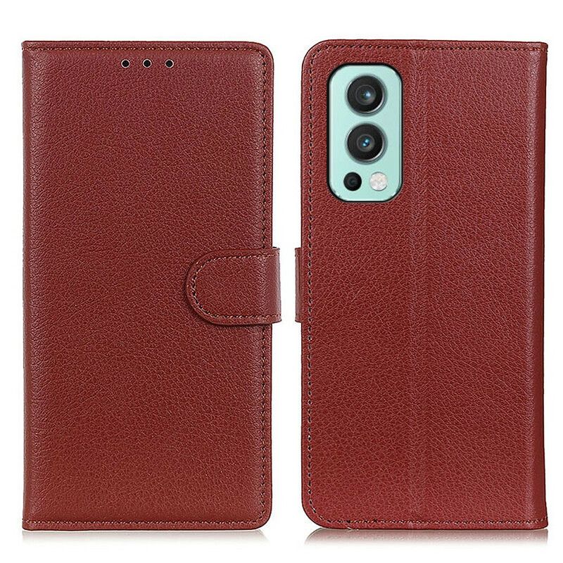 Housse OnePlus Nord 2 5G Simili Cuir Litchi