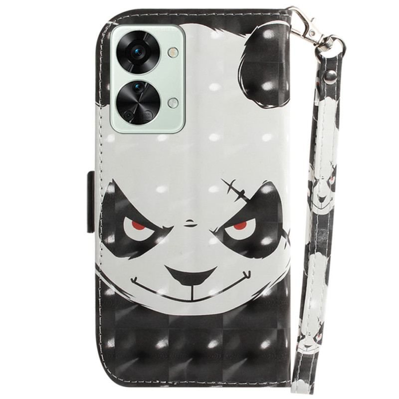 Housse OnePlus Nord 2T 5G Angry Panda à Lanière