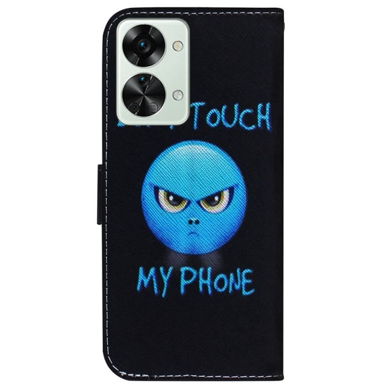 Housse OnePlus Nord 2T 5G Emoji Don't Touch My Phone à Lanière