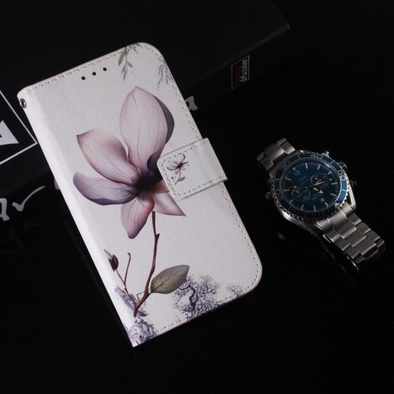 Housse OnePlus Nord 2T 5G Fleur Rose à Lanière