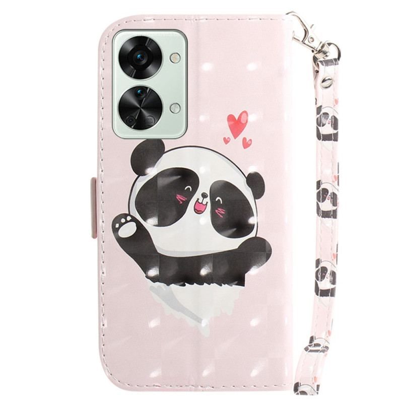 Housse OnePlus Nord 2T 5G Panda Love à Lanière