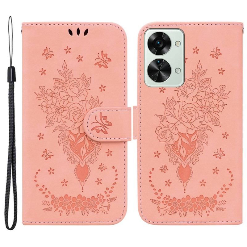 Housse OnePlus Nord 2T 5G Roses et Papillons