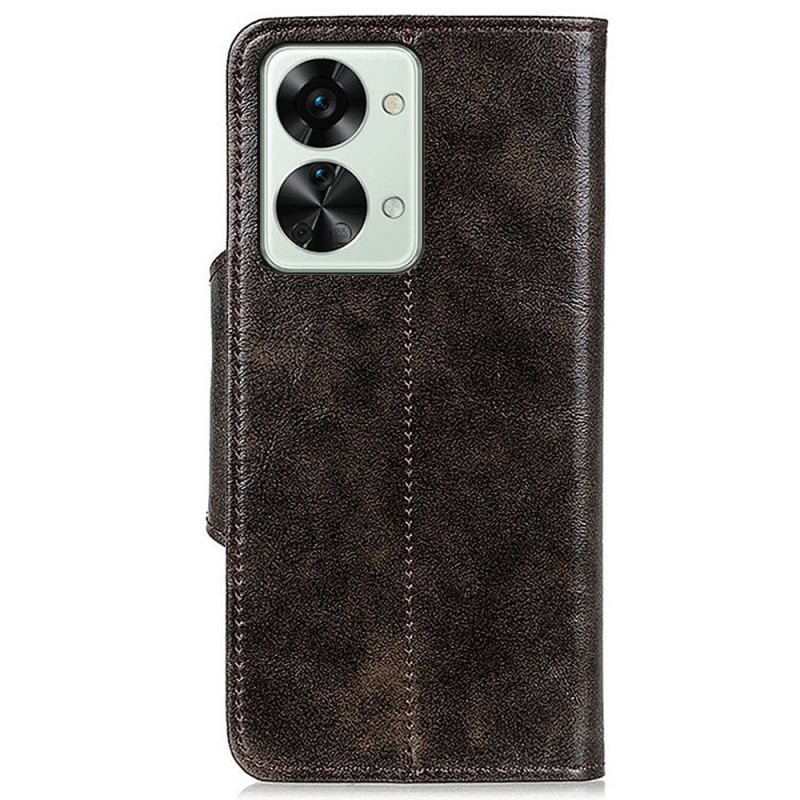 Housse OnePlus Nord 2T 5G Simili Cuir Vintage Bouton