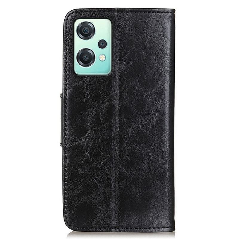 Housse OnePlus Nord CE 2 Lite 5G Cuir Fendu Fermoir Vintage