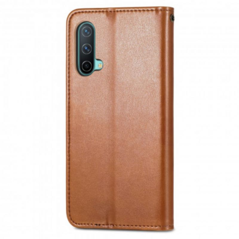 Housse OnePlus Nord CE 5G Simili Cuir Et Fermoir Vintage