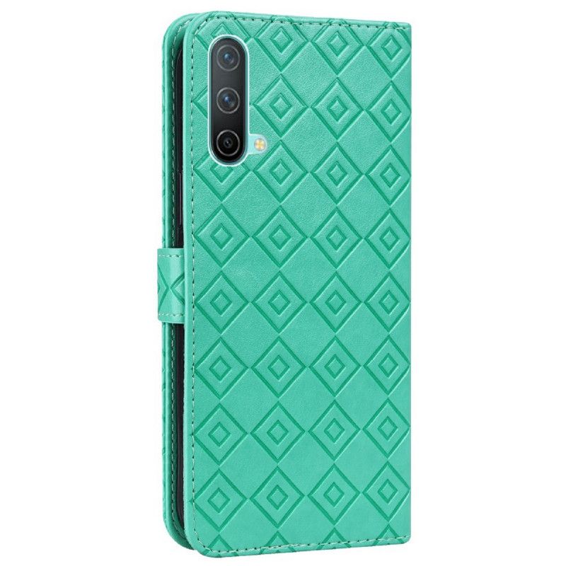 Housse OnePlus Nord CE 5G Simili Cuir Motif Carreaux