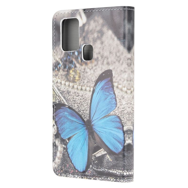 Housse Oneplus Nord N10 Papillon Bleu