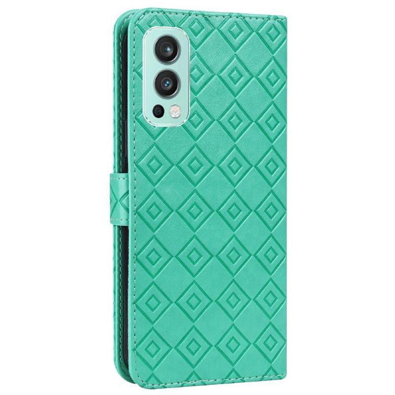 Housse Pour OnePlus Nord 2 5G Simili Cuir Motif Carreaux