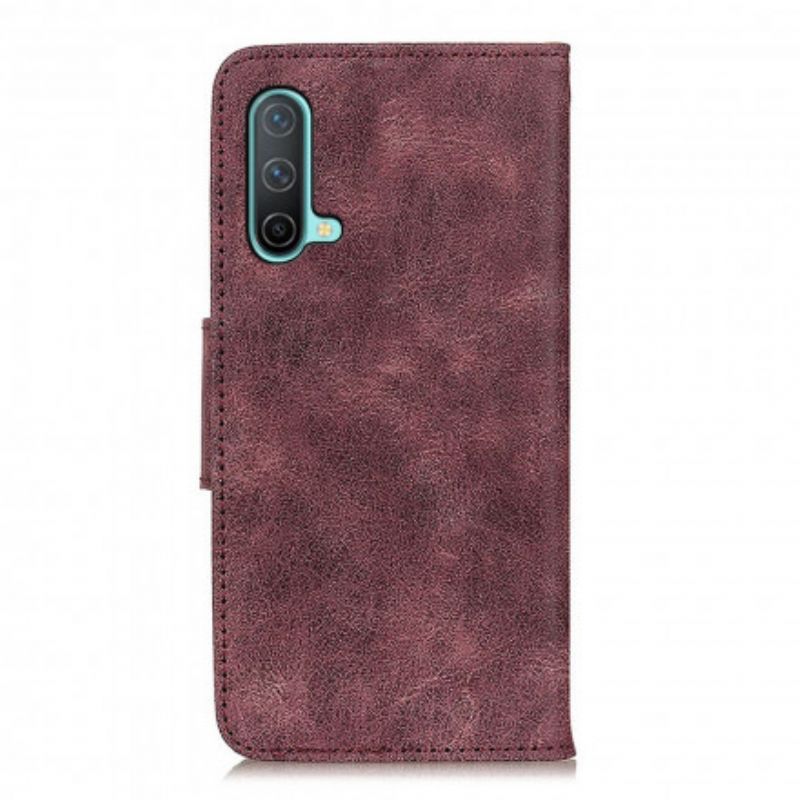 Housse Pour OnePlus Nord CE 5G Cuir Fendu Vintage