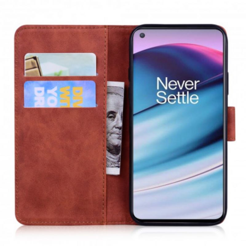 Housse Pour OnePlus Nord CE 5G Effet Cuir Monochrome