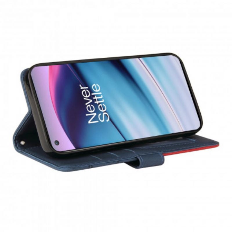 Housse Pour OnePlus Nord CE 5G Simili Cuir Bicolore Signature