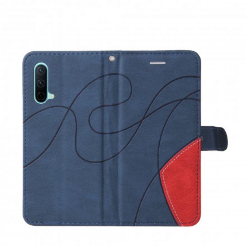 Housse Pour OnePlus Nord CE 5G Simili Cuir Bicolore Signature