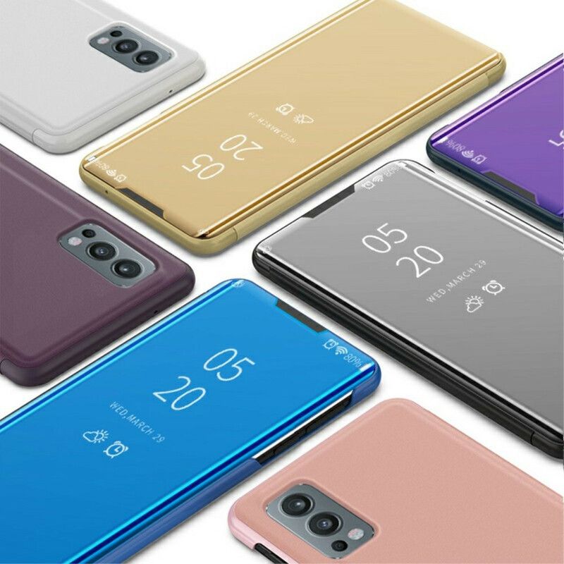 View Cover Coque Pour OnePlus Nord 2 5G Miroir Et Simili Cuir