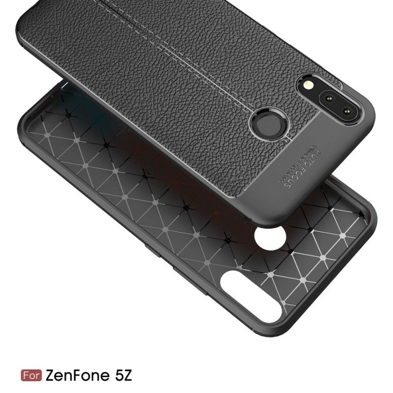 Coque Asus Zenfone 5 / 5z Effet Cuir Litchi Double Line