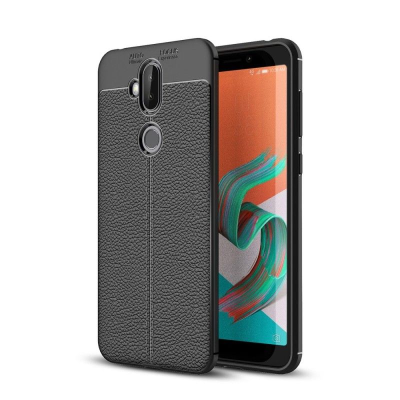 Coque Asus Zenfone 5 Lite Effet Cuir Litchi Double Line