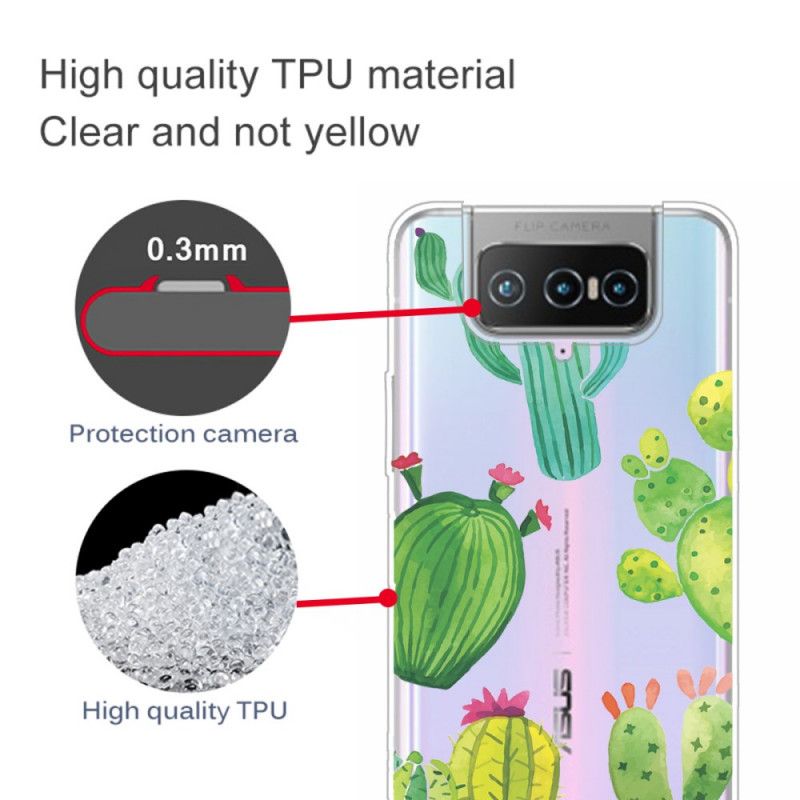 Coque Asus Zenfone 7 / 7 Pro Cactus Aquarelle