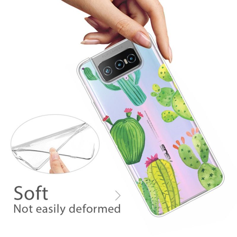 Coque Asus Zenfone 7 / 7 Pro Cactus Aquarelle