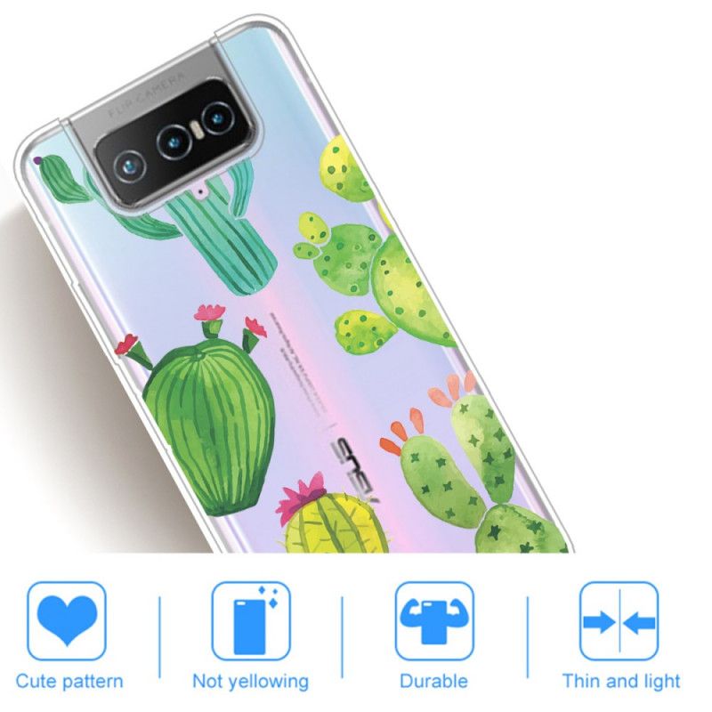 Coque Asus Zenfone 7 / 7 Pro Cactus Aquarelle