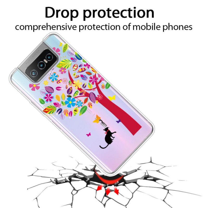 Coque Asus Zenfone 7 / 7 Pro Chat Sous L'arbre