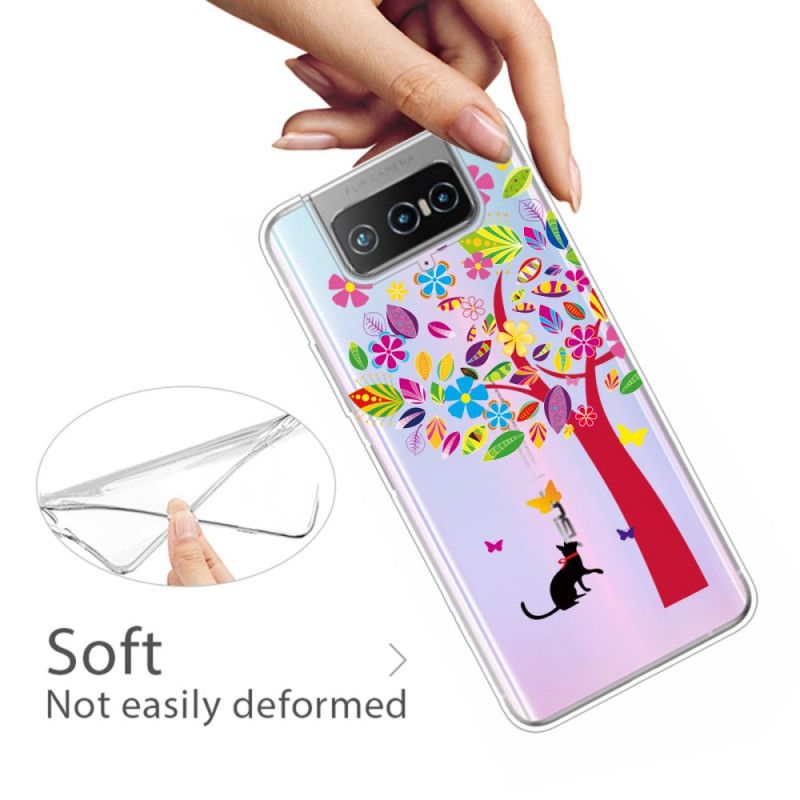 Coque Asus Zenfone 7 / 7 Pro Chat Sous L'arbre