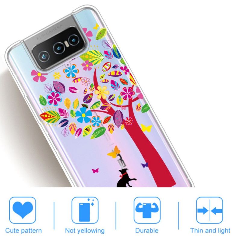 Coque Asus Zenfone 7 / 7 Pro Chat Sous L'arbre