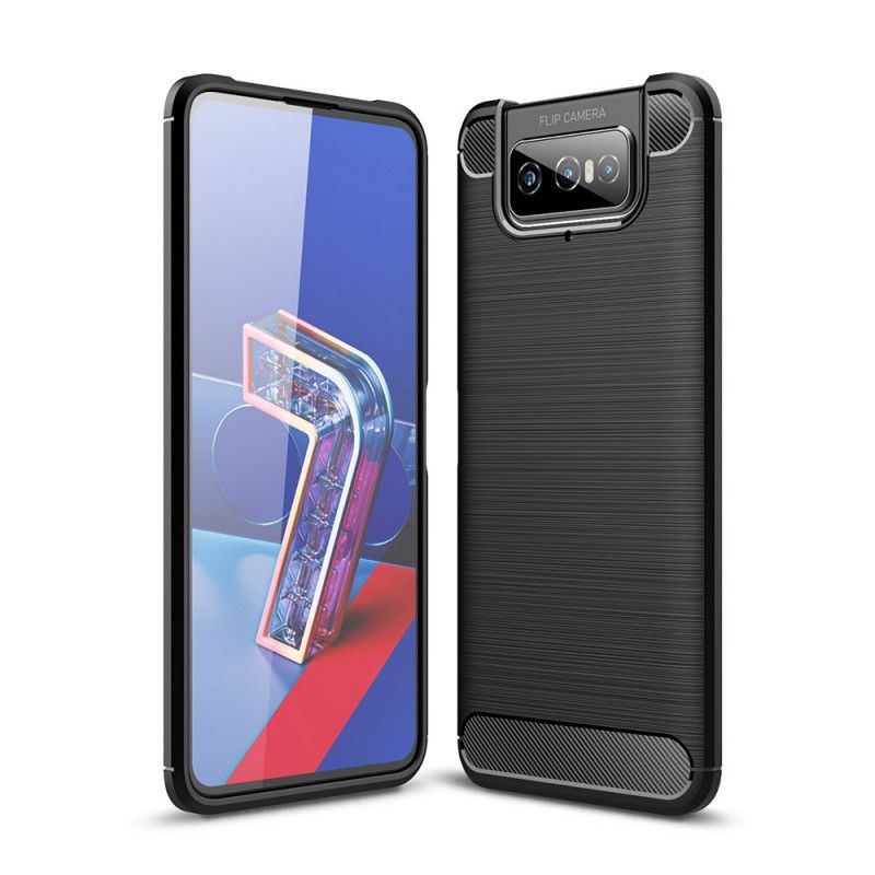 Coque Asus Zenfone 7 / 7 Pro Fibre Carbone Brossée