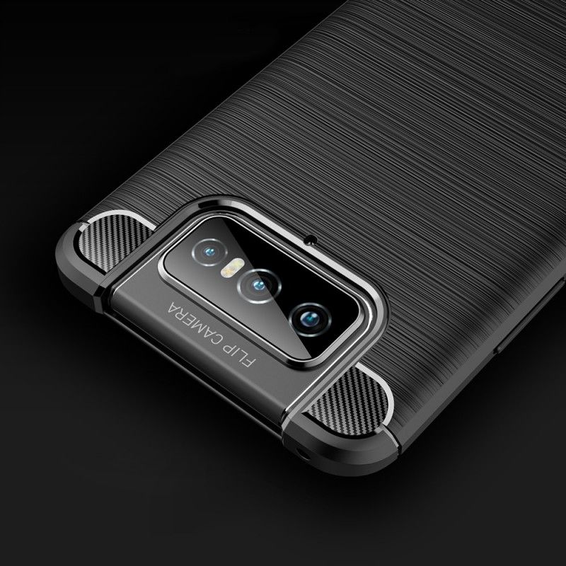 Coque Asus Zenfone 7 / 7 Pro Fibre Carbone Brossée