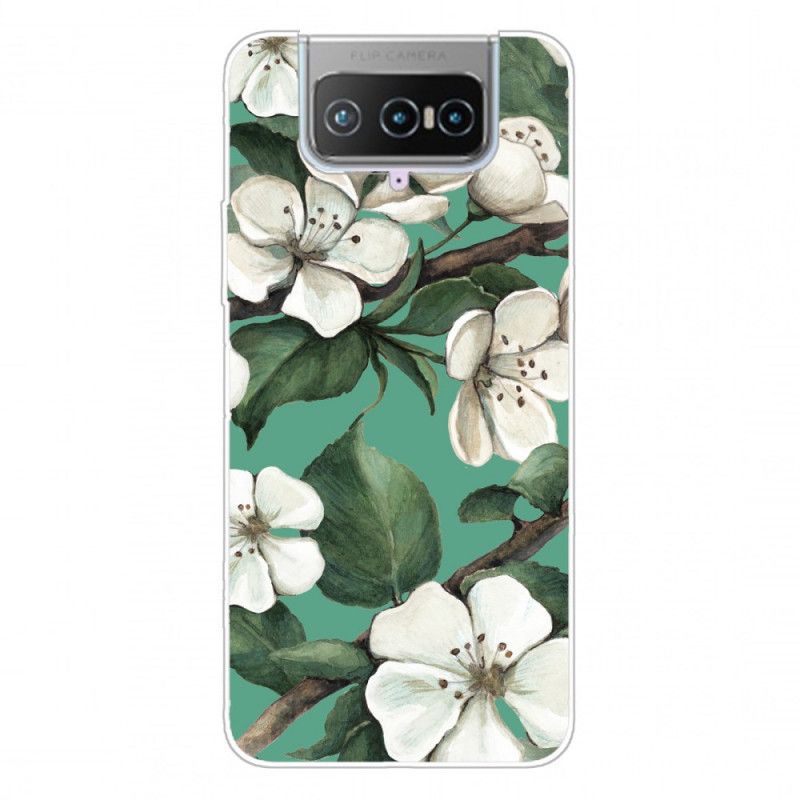 Coque Asus Zenfone 7 / 7 Pro Fleurs Blanches Peintes