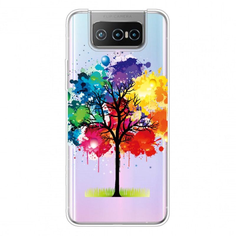 Coque Asus Zenfone 7 / 7 Pro Transparente Arbre Aquarelle