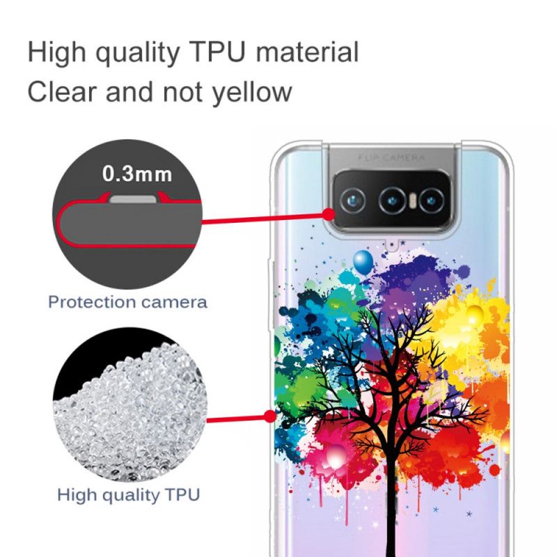 Coque Asus Zenfone 7 / 7 Pro Transparente Arbre Aquarelle