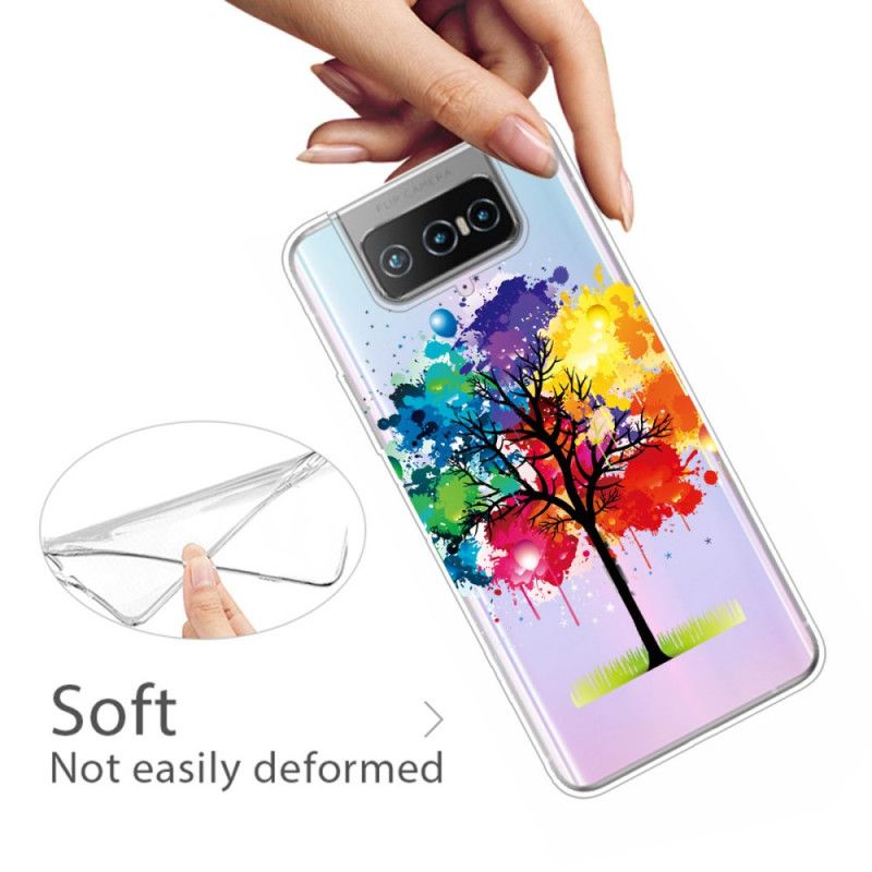 Coque Asus Zenfone 7 / 7 Pro Transparente Arbre Aquarelle