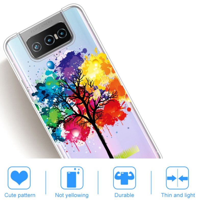 Coque Asus Zenfone 7 / 7 Pro Transparente Arbre Aquarelle