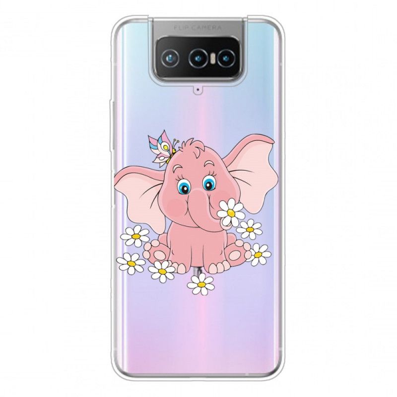 Coque Asus Zenfone 7 / 7 Pro Transparente Éléphant Rose