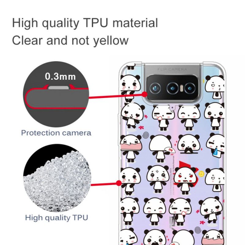 Coque Asus Zenfone 7 / 7 Pro Transparente Funny Pandas