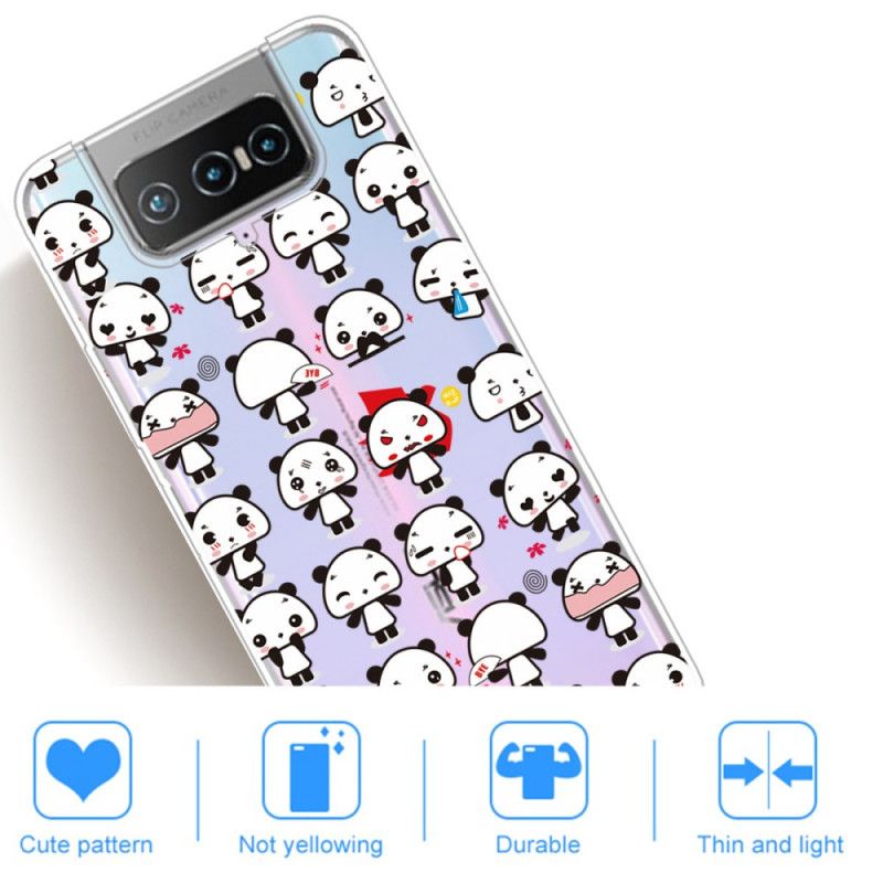 Coque Asus Zenfone 7 / 7 Pro Transparente Funny Pandas
