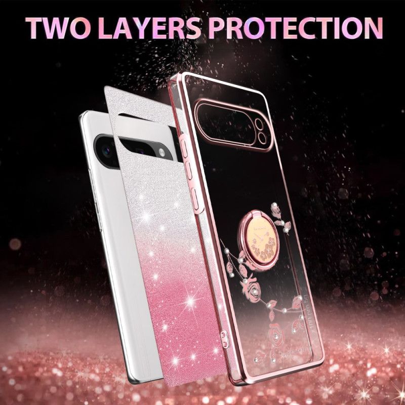 Coque Google Pixel 10 Pro XL Anneau-Support Strass KADEM
