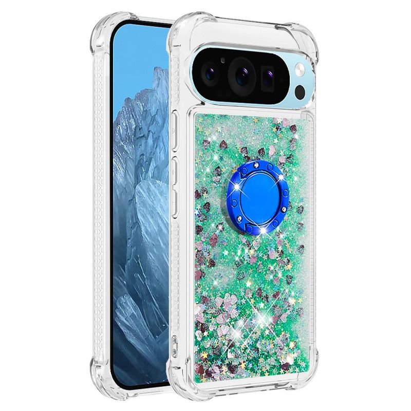 Coque Google Pixel 10 Pro XL Paillettes avec Anneau-Support