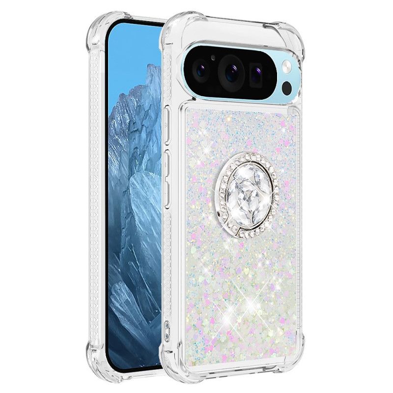 Coque Google Pixel 10 Pro XL Paillettes avec Anneau-Support