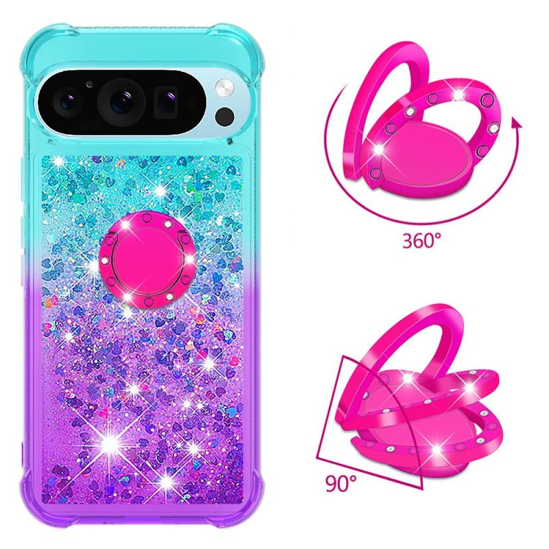 Coque Google Pixel 10 Pro XL Paillettes Gradient avec Anneau-Support
