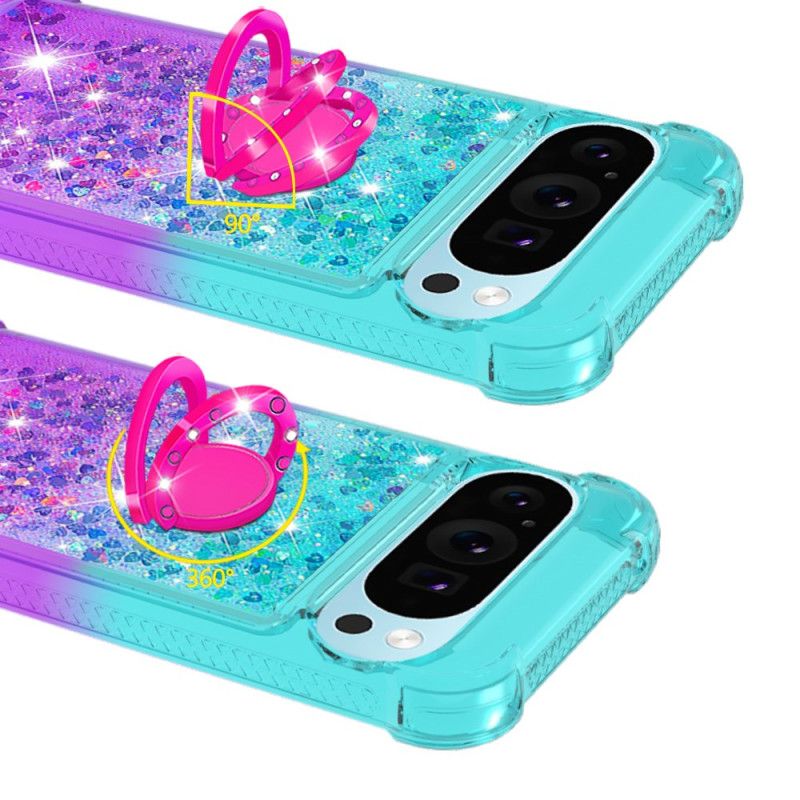 Coque Google Pixel 10 Pro XL Paillettes Gradient avec Anneau-Support