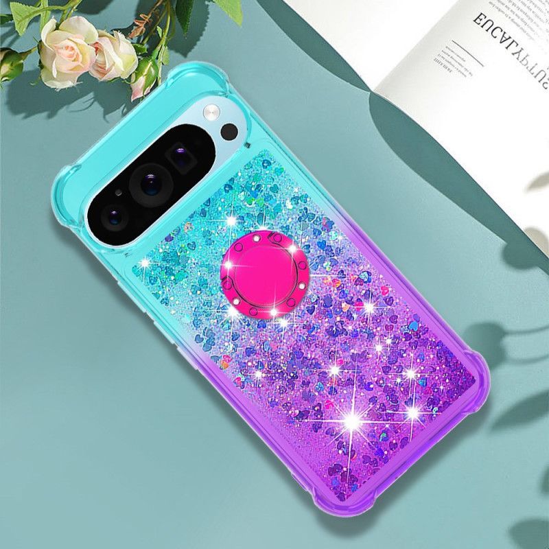 Coque Google Pixel 10 Pro XL Paillettes Gradient avec Anneau-Support