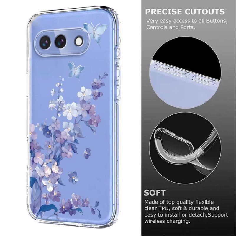 Coque Google Pixel 10A Motif Papillons et Fleurs